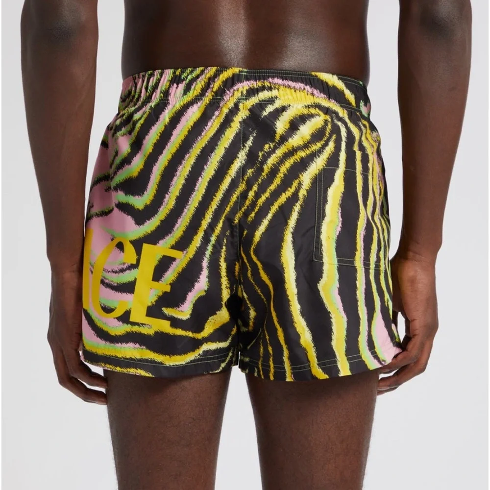 New Authentic Versace Animal Print Swim Trunks